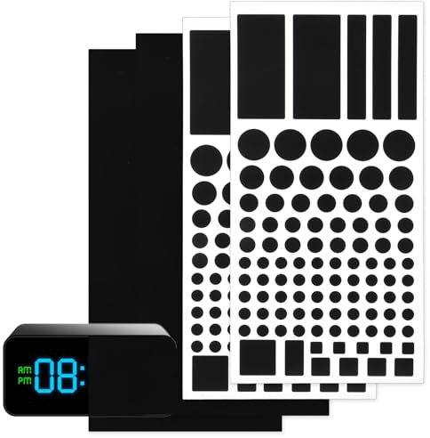 Hariendny 4 Blätter LED Abdunklungsfolie Lichtdimmer Folie Selbstklebend LED Abdeckung dimmen 100% Abdunklungsfolie LED Abdeckung Dim Aufkleber für Router TV Wecker Autobildschirme