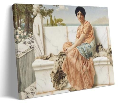 YiQuSoft Poster auf Leinwand von John Wiliam Godward In The Days of Sappho, 1904, moderne Familienschlafzimmer-Dekoration, Rahmen-Stil, 60 x 90 cm