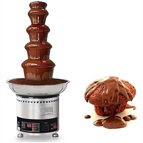 QUSYZD Fontana elettrica per fonduta di Cioccolato, Macchina per fontane di Cioccolato 30-150℃ Pentola per Fusione di Salsa Regolabile Ideale per Dolci, Frutta, Noci o Feste, matrimo,7Tier