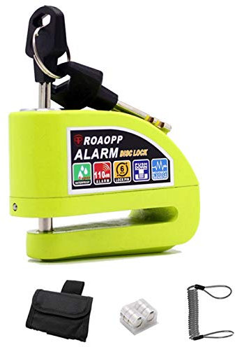 Candado Moto,Antirrobo Moto Seguridad Sirena de Alarma de Bloqueo de la Motocicleta de la Moto de Bloqueo antirrobo Alarma Rueda de Disco de Freno de Seguridad(Green Lock)