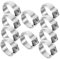 Veemoon 10 Piezas Abrazadera continua de una sola oreja herramienta de engaste pex herramienta para prensar tubos accesorios pex anillos pex Acero inoxidable Silver