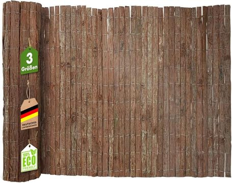 casa pura - Baumrindenmatte 100 x 300 cm - Rindenzaun für Balkon und Garten - Sichtschutzmatte - Rindenzaun - Gartenzaun