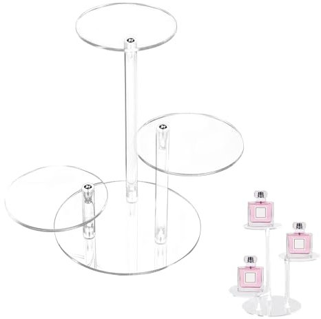 letuxaamz Parfümständer, Parfüm Regal Acrylic Clear mit drei Ständen zum Organisieren und Dekorieren Parfüm Ständer, Desktop Display Stand für Parfüm, Schmuckständer