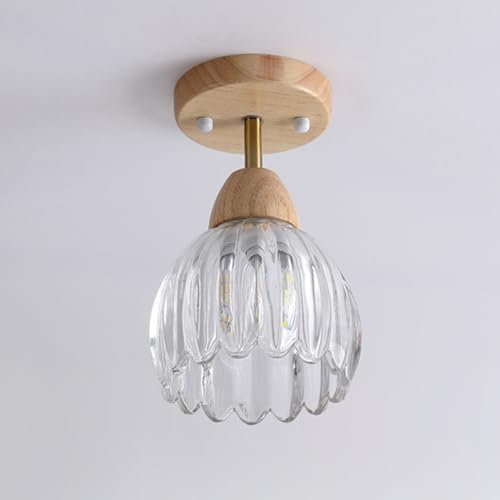 Mkichi Moderna Lámpara De Techo Cristal,E27 Lamparas De Techo, vintage Lampara Pasillo Techo,Lampara Salon Techo para Dormitorio Cocina Comedor Baño Pasillo Balcón Porche