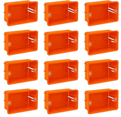 Terryshop74 12 boîtes à encastrer orange 503 3 modules – boîtes électriques murales pour interrupteurs et prises, boîtes de dérivation et distribution 104 x 74 x 53,5 mm