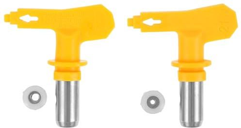 SOLUSTRE 2 Stück Hochdruck-Airless-Spritzdüsen aus Stahl und Kunststoff, Spritzwerkzeugzubehör für wasserbasierte Lacke, Beizen und Polyurethane, verschleißfest und werkzeuglos montierbar