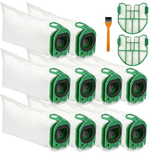 10 Staubsaugerbeutel für Vorwerk Kobold VB100 FP100 mit Filter Set | Der Dichtungsring sorgt für einen sicheren Verschluss und reduziert Staubaustritt beim Wechsel – sauber und hygienisch