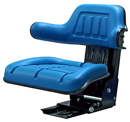 KLARA SEATS Schleppersitz Traktorsitz Universalsitz Trecker Sitz Oldtimer gefedert KS 44/2V PVC Blau kompatibel mit New Holland Ford neigungsverstellbar mit Stossdämpfer und Zugfedern