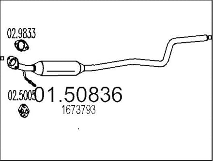 MTS 01.50836 Mittelschalldämpfer Kompatibel mit FORD Fiesta Mk6 Schrägheck JA8, JR8 1673793