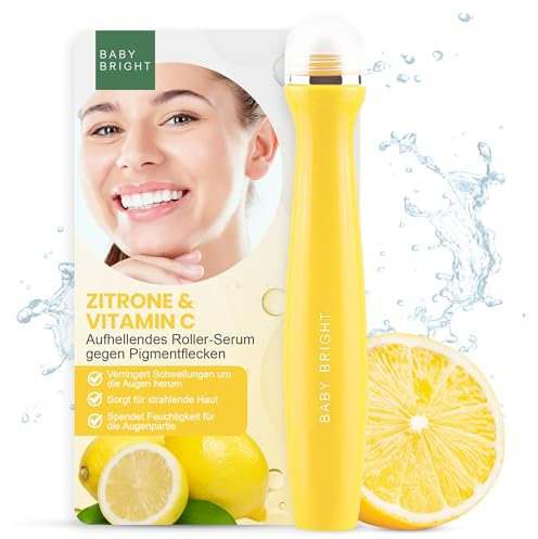 Baby Bright Advanced Augenroller Serum - Hydrating Augen Roll On, Intensive Eye Augenpflege, Augenserum Gegen Falten und Augenringe, Under Eye Brightener for Radiant Skin - (Lemon & Vitamin C) 15ml