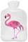 Wärmflasche mit Pullover Bezug 2 Liter Bettflasche mit schönen Fleece-Druck Bezug Gummi Wärmflasche mit Deckel Flamingo Pink [092]