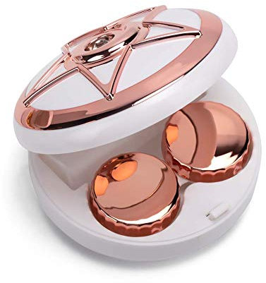 ofone Contact Lens Case, Star Contact Lenses Cases Travel with Remover Tool Tweezers Mirror Contact Solution Bottle Contacts Storage Container Kit for Women (Rose Gold)
