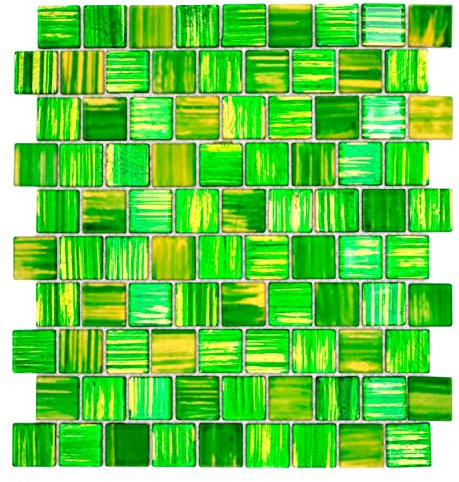 Glasmosaik Mosaikfliesen Fliesenspiegel Milchglas gold gelb grün klar matt gefrostet MOS68-CF43