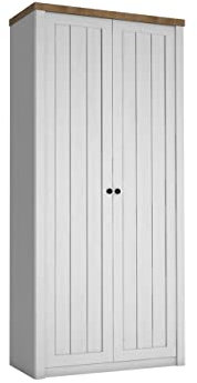 Mirjan24 Drehtürenschrank Provence S2D PR13 mit Kleiderstange, Garderobenschrank, Kleiderschrank, Farbauswahl, Schrank für Diele & Flur (Kiefer Andersen/Eiche Lefkas Dunkel)