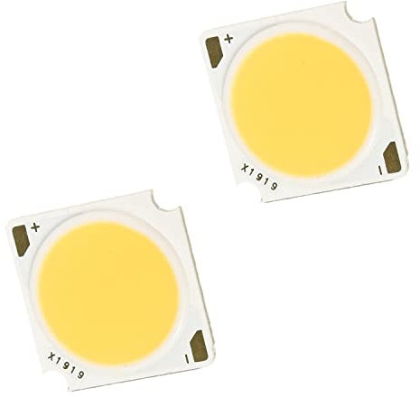 Othmro Módulo de chip LED COB de 300 mA 10 W 20 mm x 20 mm, placa LED cuadrada blanca cálida 3000 K 120 lm lúmenes, pieza de repuesto 2 unidades