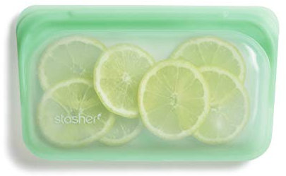 Stasher, Sacchetti per alimenti riutilizzabili in 100% silicone, formato per snack, color menta