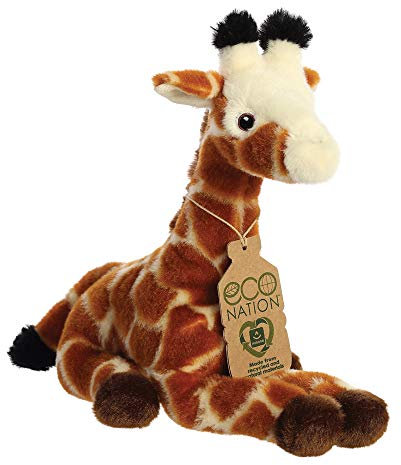 Aurora World Aurora, 35004, Eco Nation, Giraffe, 20cm, Plüschtier, Braun & Weiß