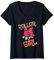 Damen Rollschuh - Roller Girl - mit Rollschuhen laufen - 80er T-Shirt mit V-Ausschnitt