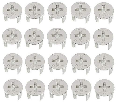 JZK 20 x Excéntrico Leva para Muebles 15mm x 12mm Accesorios de conexión de Muebles Tornillos de fijación Tuercas para Accesorios conexión de Muebles de gabinete
