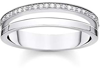 THOMAS SABO Ring doppel weiße Steine silber 925 Sterling Silber TR2316-051-14-58