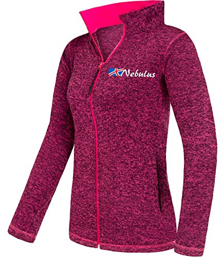 Nebulus Damen Fleecejacke Tanna, warme Fleece Jacke, mit langem Full-Zip Reißverschluss, Fuchsia-pink - XXL/44