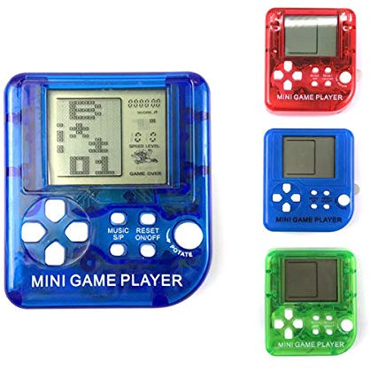 Consola de Juegos portátil Mini Consola de Mano clásica Mini Juguetes Consola de Juegos Retro portátil para niños Llavero Regalo, 4.6 * 4.2 * 1.8cm (Color Aleatorio)
