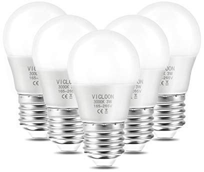 Vicloon E27 LED Lampe, 5er-Pack G45 LED Birne 3W ersetzt 25W Glühlampen, 280 Lumen, 3000K Warmweiß, AC 220V-240V, Nicht Dimmbar E27 Energiesparlampe, 270° Strahlwinkel Led Globe Leuchtmittel