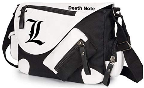 WANHONGYUE Death Note Anime Messenger Bag Canvas Umhängetasche Kuriertasche Schultertasche für Reise Arbeit und Schule Schwarz / 1