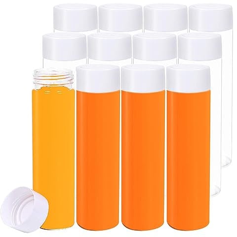 YBCPACK Paquete de 12 botellas de plástico PET transparente de 13 onzas (400 ml) con tapas blancas, botellas de plástico para batidos, ideales para agua, jugo, leche y otras bebidas caseras