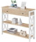 Yaheetech Console Table for Living Room, Industrial Entryway Table with Drawer and Storage Shelves, Sofa Table Side Table for Hallway/Living Room/Bedroom Metal Frame, 100x29.5x81cm, Light Oak