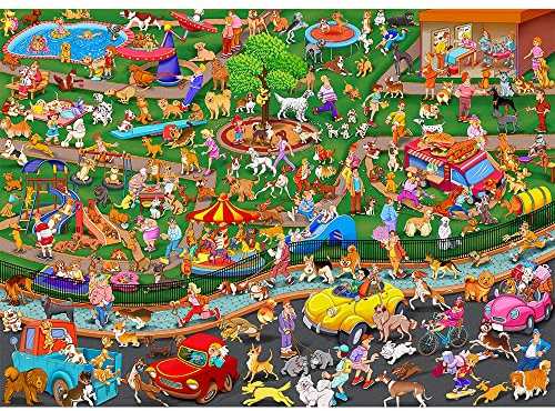 HUADADA 1000 Piece Puzzles for Adults - Dog Party - Jigsaw Puzzles for Adults and Kids 1000 Piece Educational Games Colorful Puzzles for Home Decoration(27.6x 19.7)