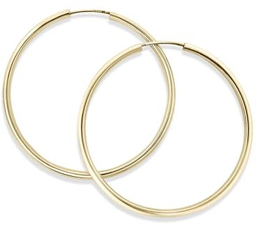 Mary & Jules Creolen Gold aus 925 Sterling Silber, gut hautverträglich, schlichte, feine Damen Ohrringe Gold, Echtschmuck, vergoldet, Ohrstecker für Frauen und Mädchen, aus recyceltem Silber