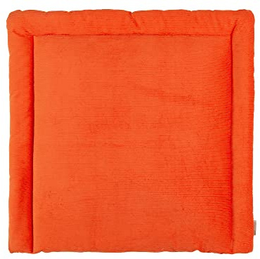 KraftKids Wickelauflage in Cord Breitcord Orange Reinorange, Wickelunterlage 75x70 cm (BxT), Wickelkissen