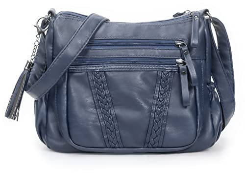 Handtaschen Damen Umhängetasche Damen PU Leder Weiche Schultertasche Handtasche Für Damen Mit Mehreren Taschen Crossbody Bag Damen Leder Handtasche Damen Klein Arbeitstasche Reisetasche Einkaufstasche