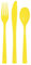 Unique-Neon Yellow Assorted Plastic Cutlery I Pack of 18 Lot de Couverts en Plastique Réutilisables Pour 6 Invités-Jaune Néon-18 Pièces, 47266