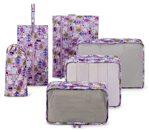 Dizdvizd Kleidertaschen Set, 6 Stück Koffer Organizer, Reise-Cubes, Packtaschen für Urlaub und Reisen