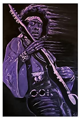 Jimi Hendrix – Purple Haze – Kunstdruck auf Leinwand, Poster, Wandkunst, Dekoration, Bild für Wohnzimmer, Schlafzimmer, Dekoration, Rahmen-Stil, 30 x 45 cm