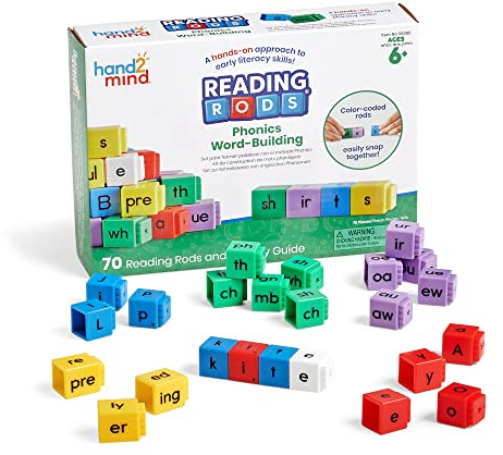 Learning Resources Reading Rods Phonics Word-Building, Learn to Read, Word Building Activities, Spelling Toys, Montessori Alphabet Letters, Reading Tools for Kids, Phonemic Awareness