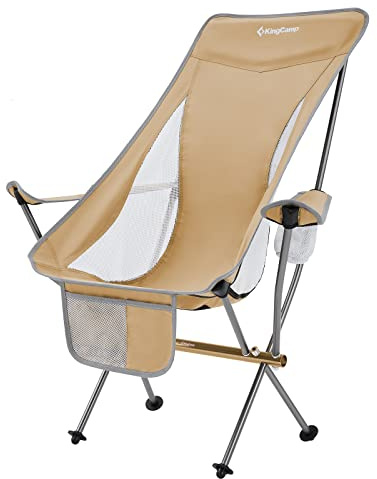 KingCamp Campingstuhl Cataby Deluxe Klappstuhl Strand Stuhl Faltbar Alu 120 kg beige