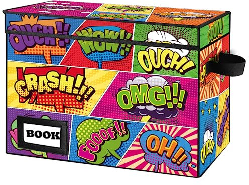 YNSZAS Collection Comic Book Storage Boxes, Protector Organizer 15.8 X 7.8 X 11.8 Collapsible Short Box Holds 160-180 Comic Book Heavy Duty Bin Container Holder Shelf