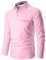 STTLZMC Mode Polo Homme Manche Longue Golf Poloshirt Coton Casual Col Contrasté Tops #11 Rose M