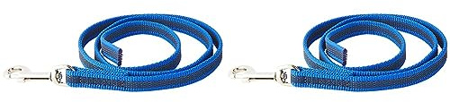 JULIUS K-9 Color & Gray Gumierte Leine, 14 mm x 1 m ohne Schlaufe, Blau-Grau (Packung mit 2)