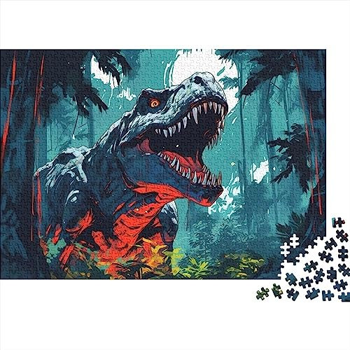 1000-teiliges Puzzle-Spiel Wilde Dinosaurier-Puzzle für Erwachsene Holzpuzzle Lernspiel Herausforderung Spielzeuggröße 75x50cm