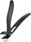 FERYES Angled Head Long Handled Toenail Clipper for Seniors - Large Wide Jaw Nail Clipper with Catcher for Thick Nails - Easier Trimming, Ergonomic Design (Black