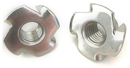 Einschlagmuttern M6 x 9 mm Edelstahl A2 - DIN 6930 - Einschlagspitzen - Holzmutter - Einschlagmutter metrisch Gewinde (Gewinde: M6, Länge: 9 mm, Menge: 25 St.)