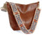 Huwzder Hobo Bags Umhängetasche aus veganem Leder, Gitarrengurt, Schultertaschen mit Reißverschluss, Handtaschen für Damen, Braun 2, Umhängetasche