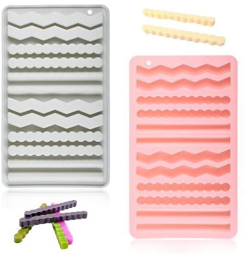 Backmatte Hundekekse Silikon Backmatte Hundeleckerli, 2 Stücke 12 Riegel Müsliriegel Backform, 3 Formen in 1 BPA-Frei Backmatte Hundekekse Backmatten für Hundeleckerlies Snack Schokoriegel(Rosa+Grau)