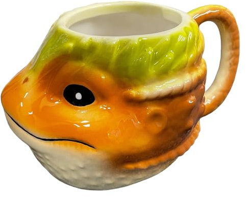 Tasse en céramique 3D motif lézard barbu – Capacité de 400 ml pour boissons chaudes, tasse parfaite pour le thé, le café, le chocolat chaud