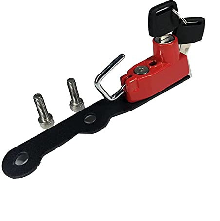 ZIAYI MT10 Motorradhelm Schlosshalterung Haken Seite Anti-Diebstahl-Sicherheitslegierung Mit 2 Schlüsseln Für Y&amaha MT-10 FZ-10 2016 2017 2018 (Color : Red)