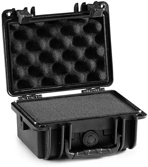 BluBox Small Waterproof Carry Case - Compact 7.6x4.8x3.35 Inches Interior, IP67 Rated Hard Case for Electronics, Tools and Personal Items, with Customizable Foam Insert
